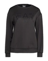 Ea7 Woman Sweatshirt Black Size M Polyester, Cotton, Modal, Elastane