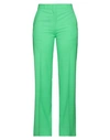 Msgm Woman Pants Acid Green Size 6 Virgin Wool, Elastane