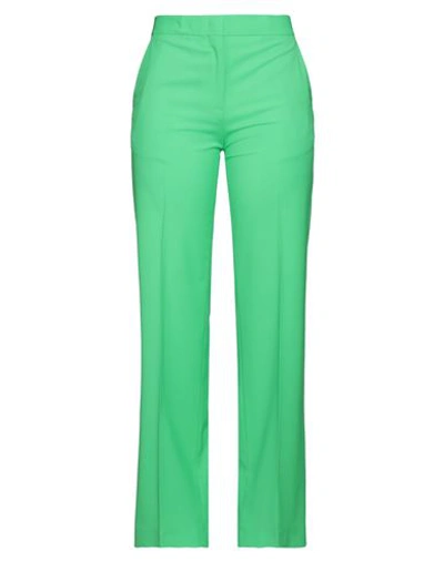 Msgm Woman Pants Acid Green Size 4 Virgin Wool, Elastane