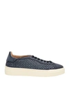 Santoni Man Sneakers Midnight Blue Size 7.5 Soft Leather
