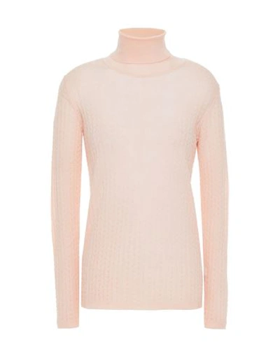 M Missoni Woman Turtleneck Blush Size 8 Wool In Pink