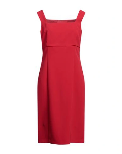 Twinset Woman Midi Dress Red Size 8 Polyester, Elastane