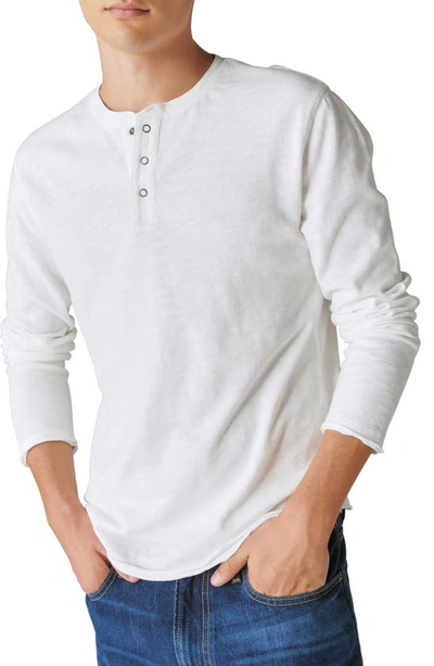 Lucky Brand Men's Weekend Slub Jersey Long Sleeve Henley Shirt In White