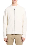 Theory Cotton-cashmere Zip-up Cardigan In Ivory