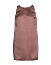 Elisabetta Franchi Woman Mini Dress Brown Size 4 Polyester In Brown