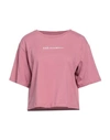 Ea7 Woman T-shirt Pastel Pink Size Xl Cotton In Pink