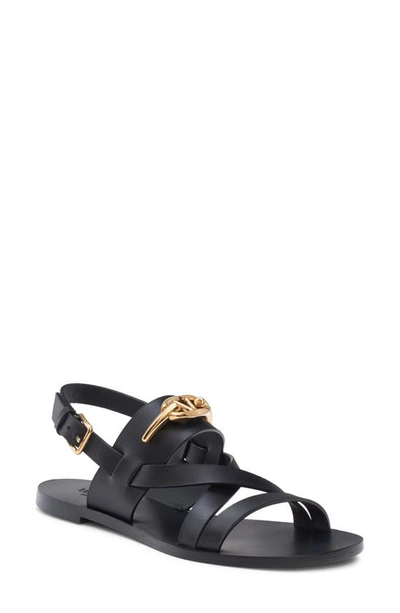 Valentino Garavani Vlogo Gate Sandal In Black  