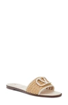 VALENTINO GARAVANI VLOGO RAFFIA SLIDE SANDAL