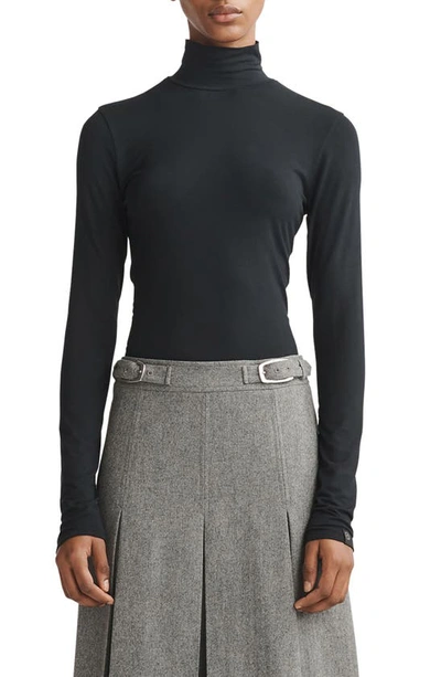 Rag & Bone Luca Stretch-modal Turtleneck Top In Black