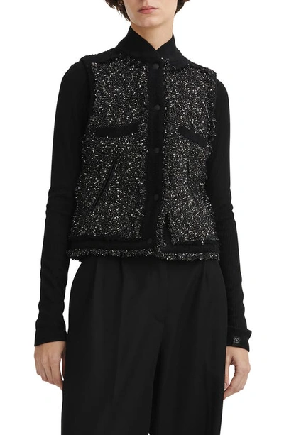 Rag & Bone Judith Sparkly Tweed Vest In Blackmult