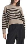 Rag & Bone Bridget Striped Stretch-wool Brushed Jumper In Oatmeal Multi