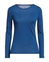 Majestic Filatures Woman T-shirt Blue Size 4 Cotton, Cashmere