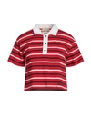 Semicouture Woman Polo Shirt Red Size L Cotton, Elastane