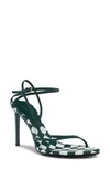 Bottega Veneta Strappy Leather Bicolor Ankle-strap Sandals In Glacier/ Emerald Green