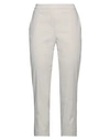 Theory Woman Pants Off White Size 6 Linen, Viscose, Elastane, Cotton