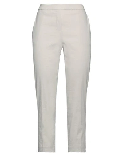 Theory Woman Pants Off White Size 6 Linen, Viscose, Elastane, Cotton In Off White