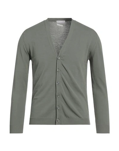 Daniele Fiesoli Man Cardigan Sage Green Size Xxl Cotton In Sage Green