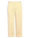 RE-HASH RE_HASH WOMAN PANTS OCHER SIZE 31 LINEN, VISCOSE, POLYAMIDE