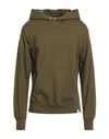 Paolo Pecora Man Sweatshirt Military Green Size Xl Cotton, Elastane