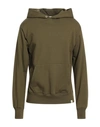 Paolo Pecora Man Sweatshirt Military Green Size L Cotton, Elastane