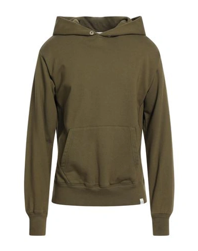 Paolo Pecora Man Sweatshirt Military Green Size L Cotton, Elastane