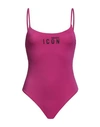Dsquared2 Woman One-piece Swimsuit Purple Size 4 Polyamide, Elastane
