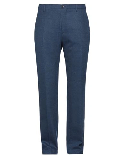 Etro Man Pants Navy Blue Size 42 Virgin Wool, Elastane