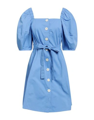 Ottod'ame Woman Mini Dress Light Blue Size 6 Cotton