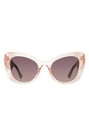 Kurt Geiger 52mm Gradient Cat Eye Sunglasses In Light Pink/ Azure Gradient