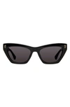 Kurt Geiger 51mm Cat Eye Sunglasses In Black/gray Solid