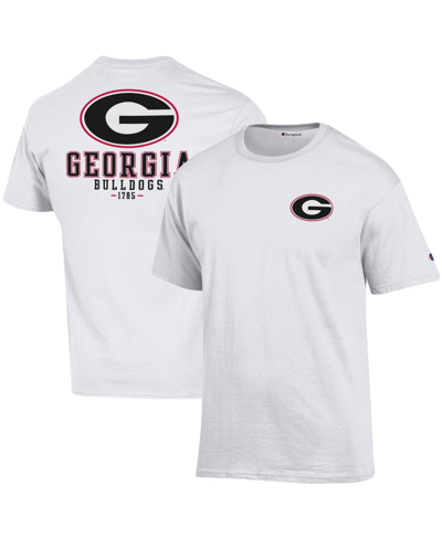 Champion White Georgia Bulldogs Stack 2-hit T-shirt