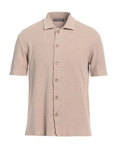 Daniele Fiesoli Man Shirt Beige Size S Cotton