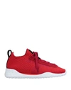 Shop Tod's Woman Sneakers Red Size 6 Textile Fibers, Leather