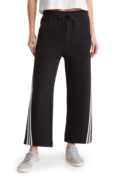 Adidas Originals Future Icon 3-stripes Crop Pants In Black