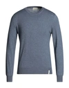 Brooksfield Man Sweater Slate Blue Size 38 Cotton, Cashmere