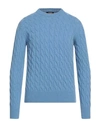 +39 Masq Man Sweater Sky Blue Size 40 Wool