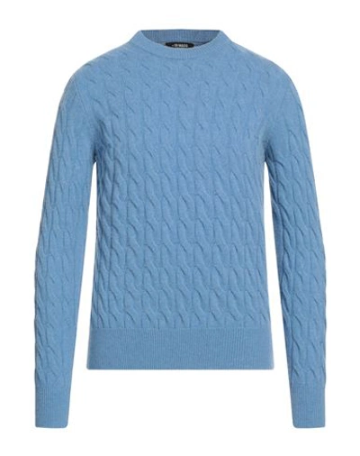 +39 Masq Man Sweater Sky Blue Size 40 Wool