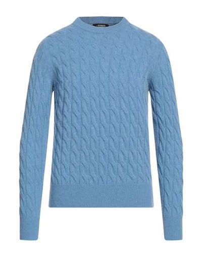 +39 Masq Man Sweater Sky Blue Size 40 Wool In Blue