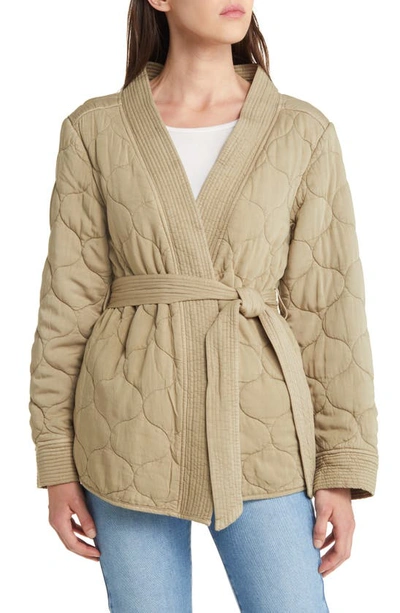 Rails Monterey Quilted Wrap Jacket In Washed Olive