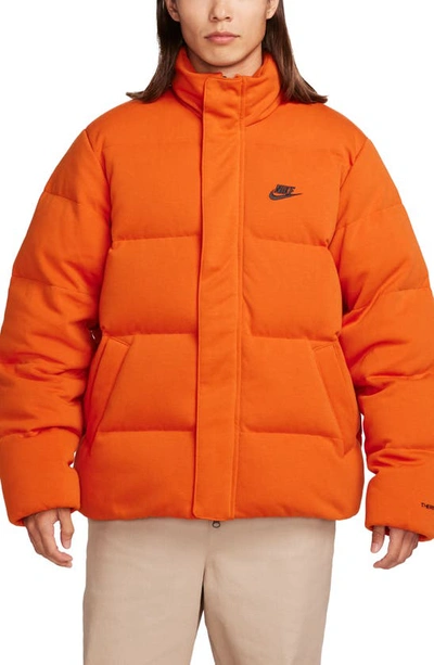 Nike Men's  Sportswear Tech Oversized Puffer Jacket In Orange