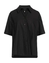 Momoní Woman Shirt Black Size 4 Cotton, Polyamide, Elastane