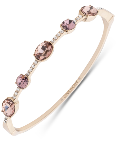 Givenchy Gold-tone Mixed Crystal Thin Bangle Bracelet In Lt,paspink