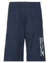 Ea7 Man Shorts & Bermuda Shorts Navy Blue Size L Cotton