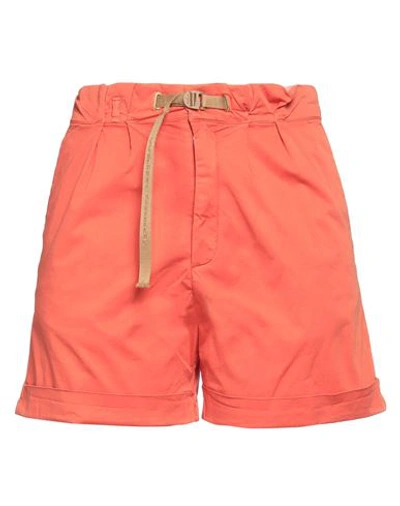 White Sand Woman Shorts & Bermuda Shorts Orange Size 8 Cotton, Elastane