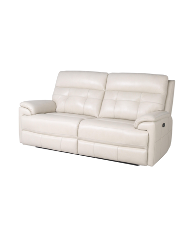 Nice Link Austin 78" Leather With Power Headrest And Footrest Reclining Sofa In Ivory Cream