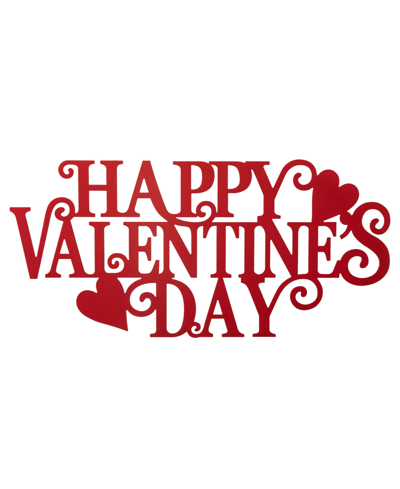 Glitzhome 24" L Metal "happy Valentine's Day" Wall Decor In Red
