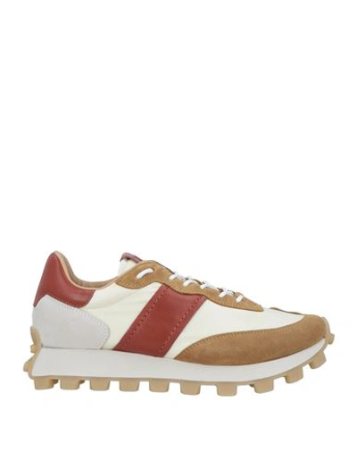 Tod's Man Sneakers Khaki Size 8.5 Leather, Textile Fibers In Beige