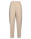 Niū Woman Pants Beige Size L Polyester, Viscose, Wool, Elastane