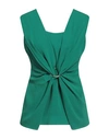 I Blues Woman Top Green Size 6 Acetate, Polyester
