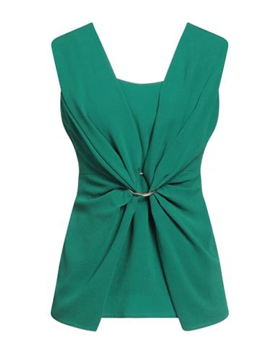 I Blues Woman Top Green Size 6 Acetate, Polyester